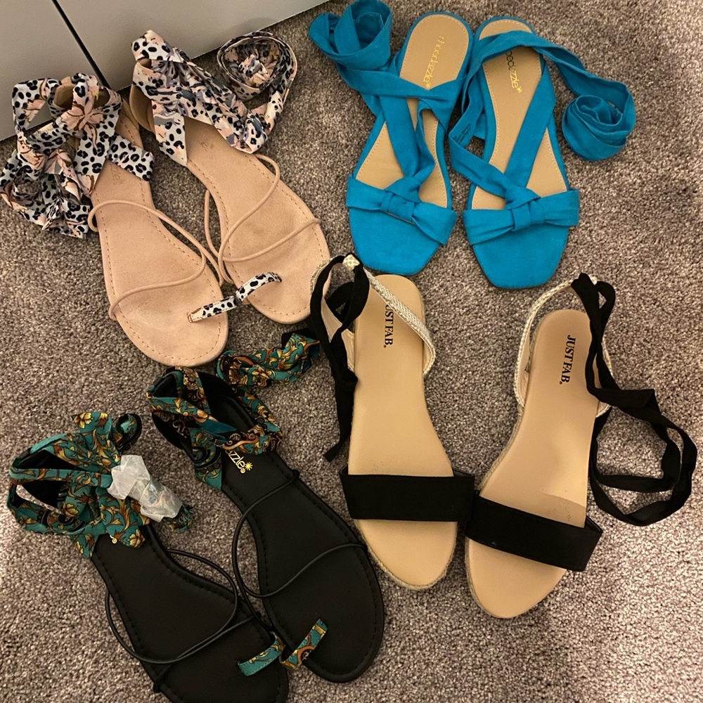 Shoedazzle/JustFab Sandals (4pairs) size 7.5